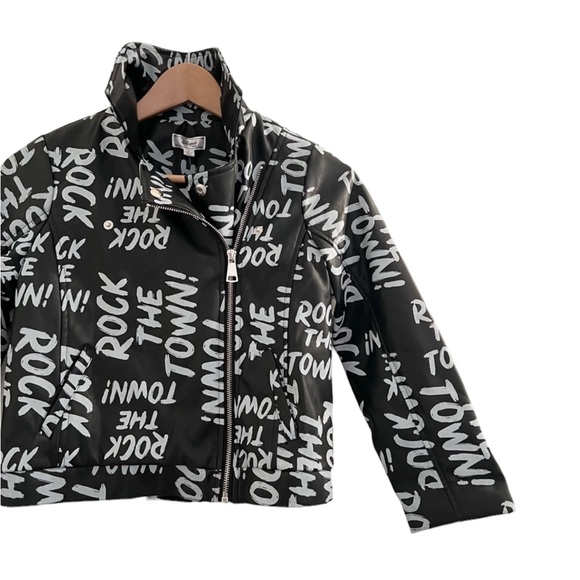 GIRL DISNEY DESCENDANT 3 MOTO JACKET black zipper sz M 54.00 MSRP D SIGNED - Picture 2 of 10